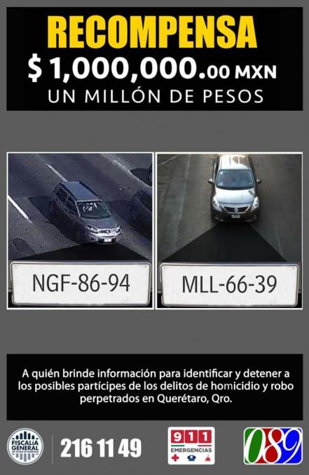Ofrecen un millón de pesos por presuntos responsables del homicidio en la colonia San Javier 