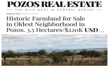 Ponen a la venta ‘ruinas históricas’ en Pozos