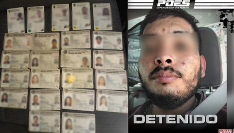 Agarran a sujeto con identificaciones y licencias de conducir en Querétaro