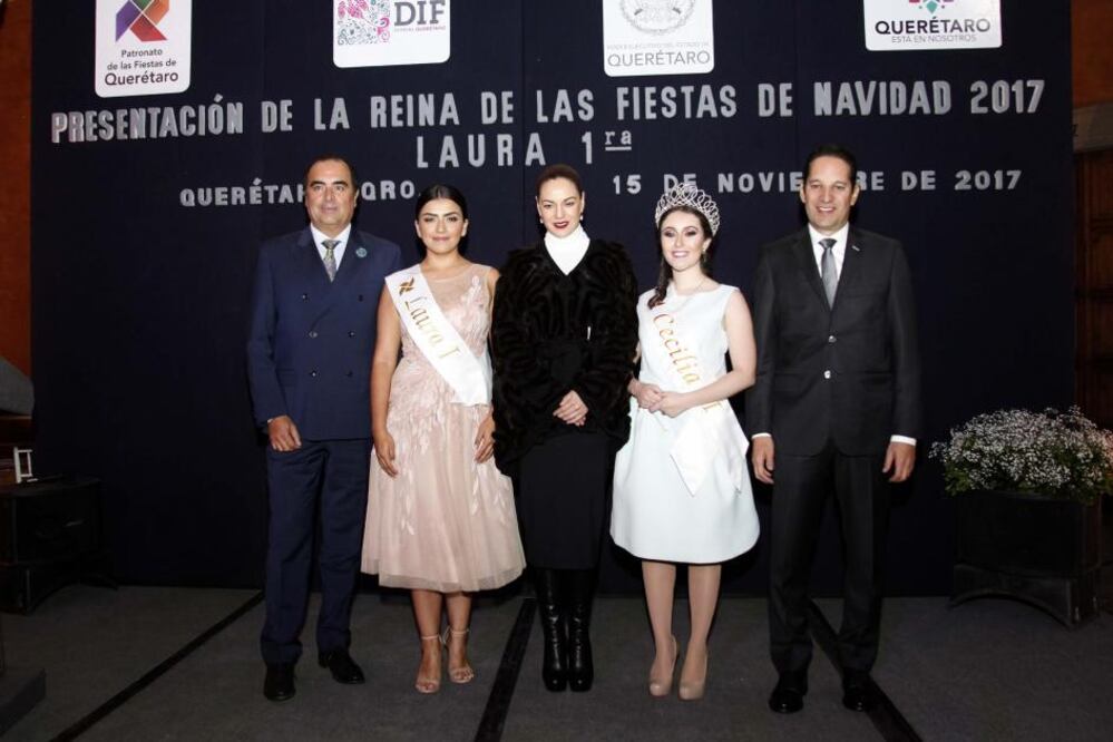En un evento presidido por el gobernador del Estado de Querétaro, Francisco Domínguez Servién y su esposa Karina Castro, presidenta del DIF estatal, se presentó a Laura I como reina electa de las fiestas de Navidad 2017.