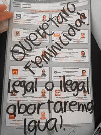 Video. "Querétaro feminicida", denuncian y anulan el voto