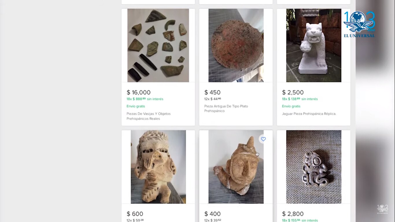 En Internet, ofertan piezas prehispánicas