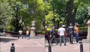 Detienen a dos hombres tras protagonizar riña en el Jardín Zenea de Querétaro