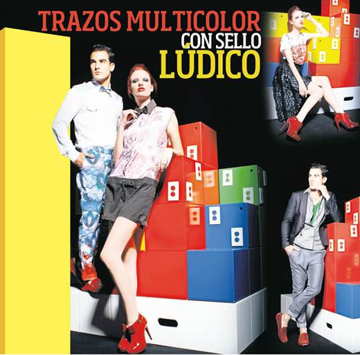 Trazos multicolor con sello latino