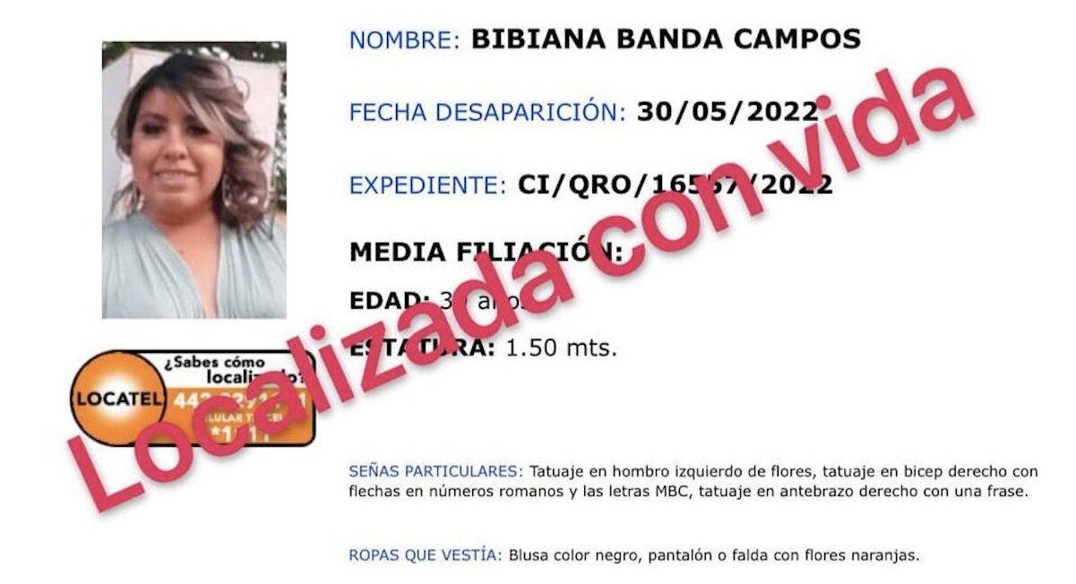 Encuentran a Bibiana; ya declara ante la Fiscalía de Querétaro