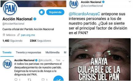 "Hackean" cuenta de Twitter del PAN; piden renuncia de Anaya