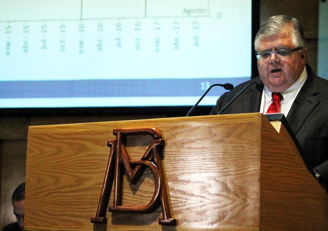 Agustín Carstens, gobernador del Banco de México, difundió que participan en la renegociación del TLCAN con apoyo a la Secretaría de Hacienda en la parte del capítulo financiero. (JOSÉ LUIS OCHOA. OBTURADOR MX)