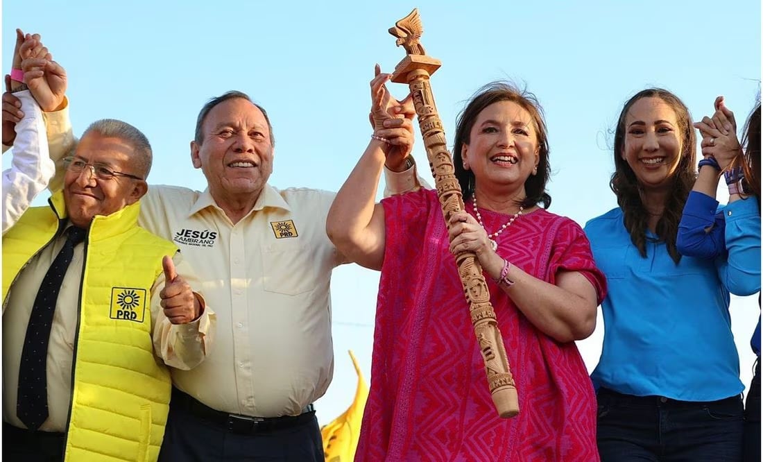 Xóchitl Gálvez defiende a su esposo Rubén Sánchez desde Tlaxcala. Foto: Berenice Fregoso/EL UNIVERSAL