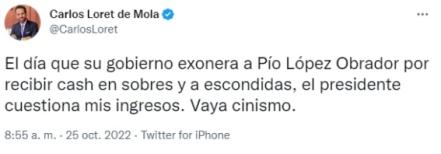 AMLO menciona a Loret de Mola por caso de Pío López Obrador… y el periodista responde