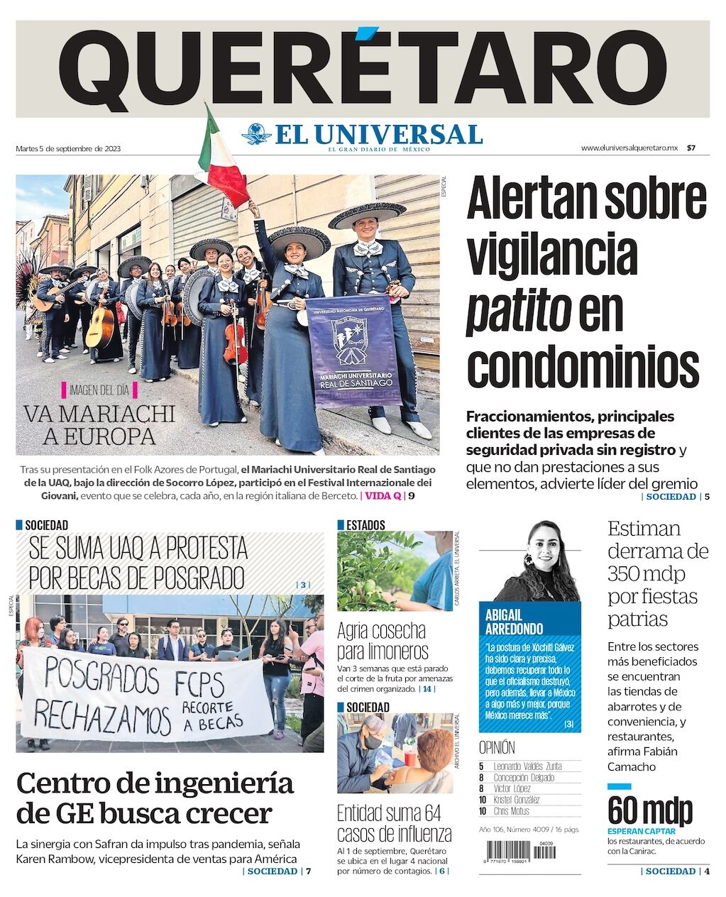 Portada 05 de septiembre de 2023
