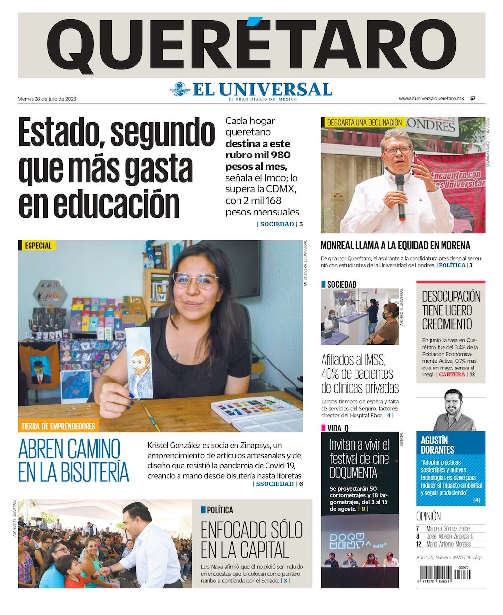Portada 28 de julio de 2023