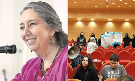 VIDEO. Activistas con bandera trans boicotean conferencia de Marcela Lagarde en la Universidad Complutense de Madrid