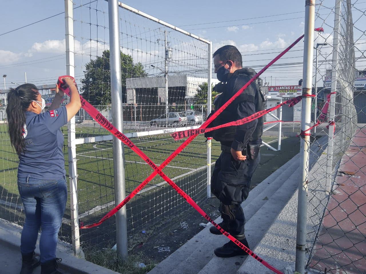 Echan "cascarita" en plena pandemia; autoridades clausuran canchas públicas