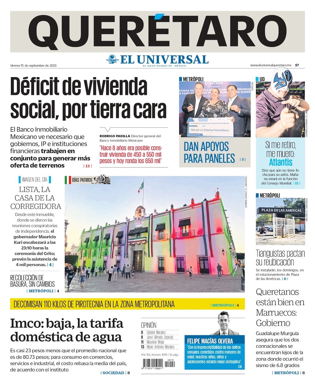 Portada 15 de septiembre de 2023