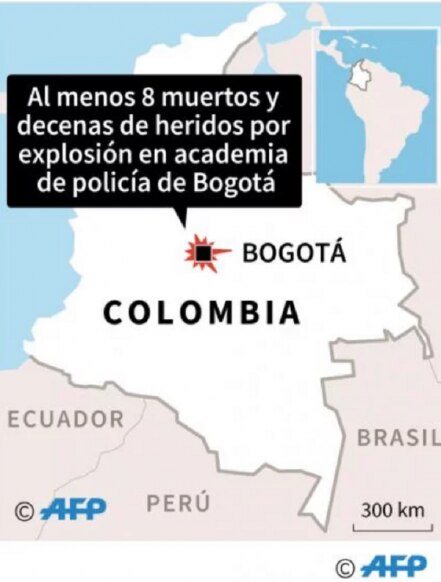 Al menos ocho muertos por explosión en cuartel policial de Bogotá