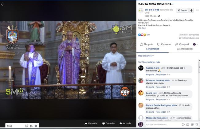 En Querétaro, parroquias celebran misas por internet