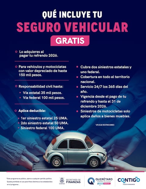 Seguro vehicular. Foto: Secretaría de Finanzas