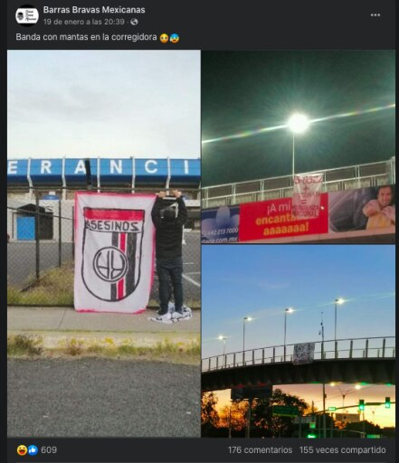 Cuelgan mensaje en contra porra de Gallos Blancos en el estadio Corregidora 