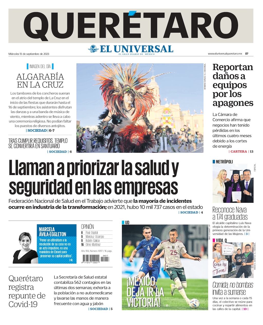 Portada 13 de septiembre de 2023