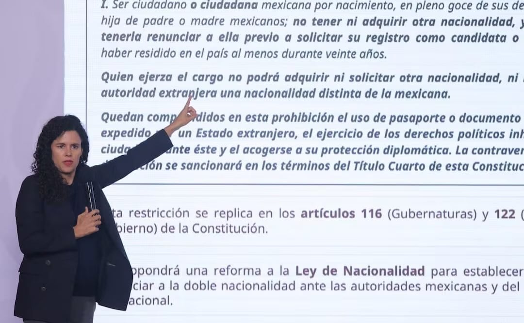 Luisa María Alcalde, consejera Jurídica de la Presidencia, durante la conferencia de prensa de la presidenta Claudia Sheinbaum (27/08/2026). Foto: Gabriel Pano / EL UNIVERSAL
