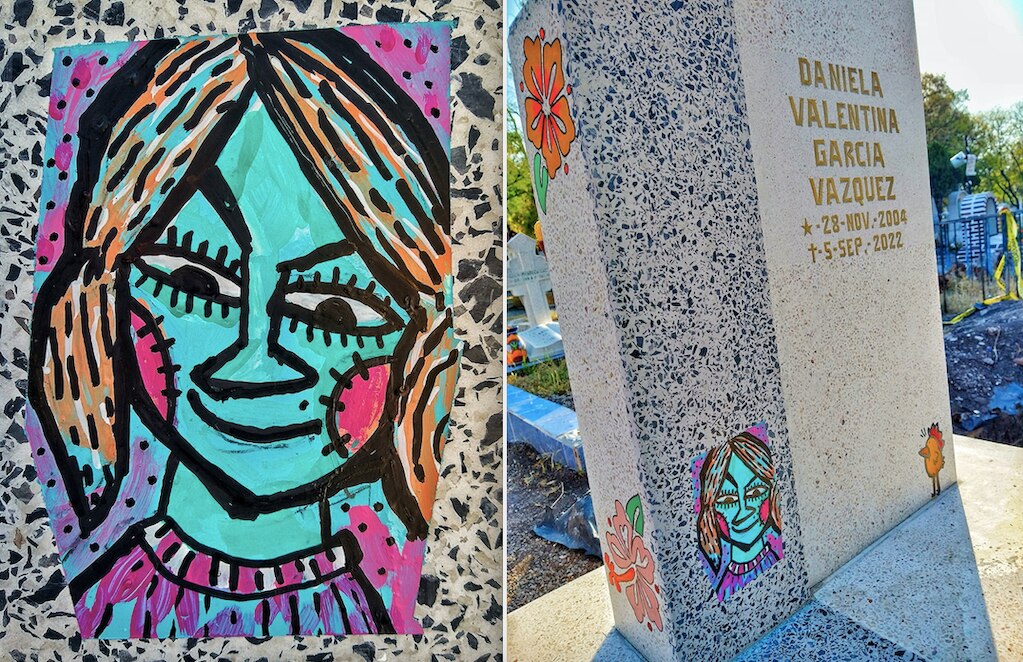 Pintan arte en la lápida de Valentina; la menor espera justicia en Querétaro
