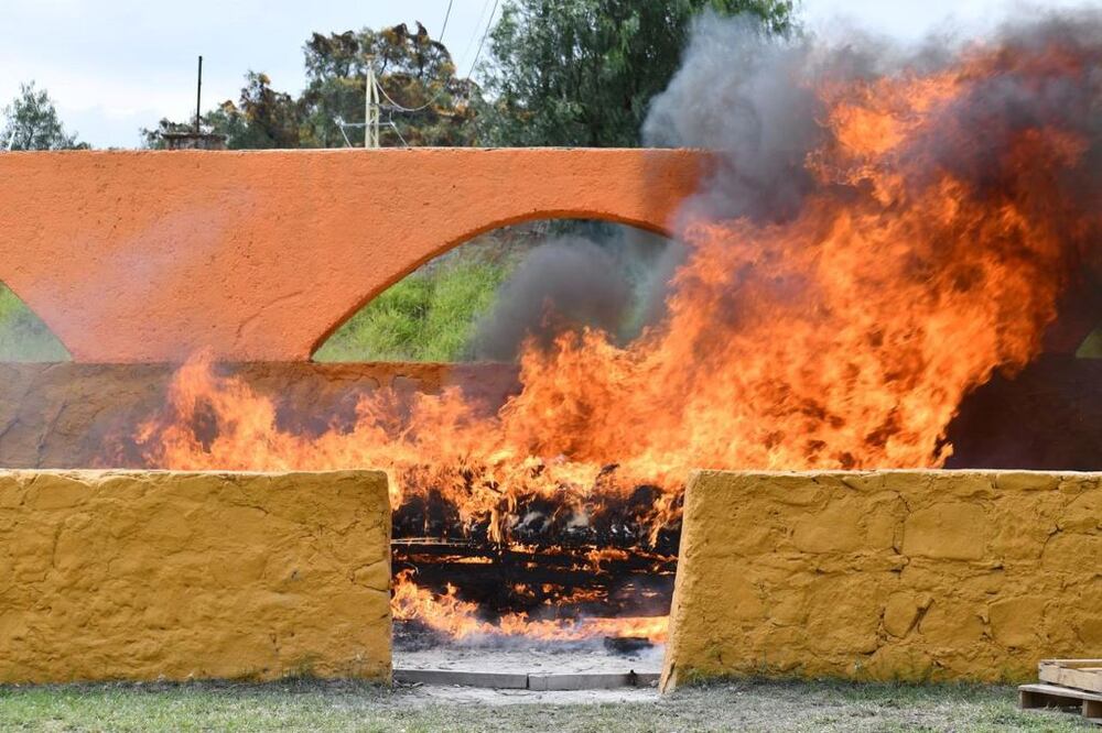 Incinera la FGR más de 18 kilogramos de droga. Foto: Ángel González