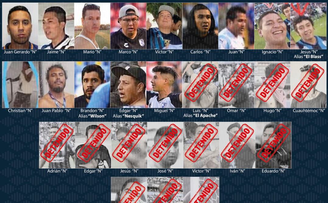 Uno por uno, los 14 agresores que faltan por detener de la golpiza en el estadio Corregidora