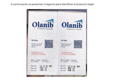 Alerta Cofepris sobre Olanib