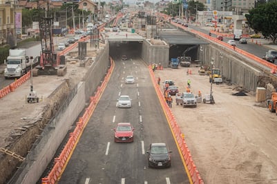 Avances de obra. Abren paso de 5 de Febrero en su cruce con avenida Zaragoza