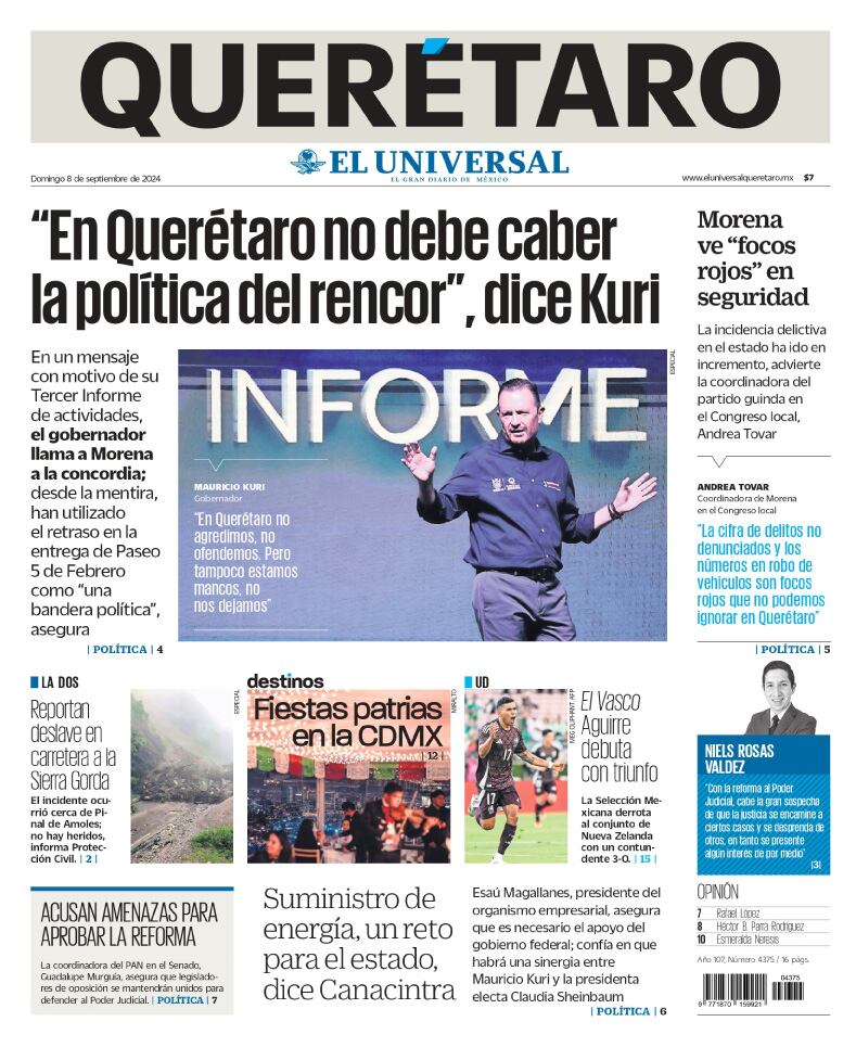 Portada 08 de septiembre de 2024