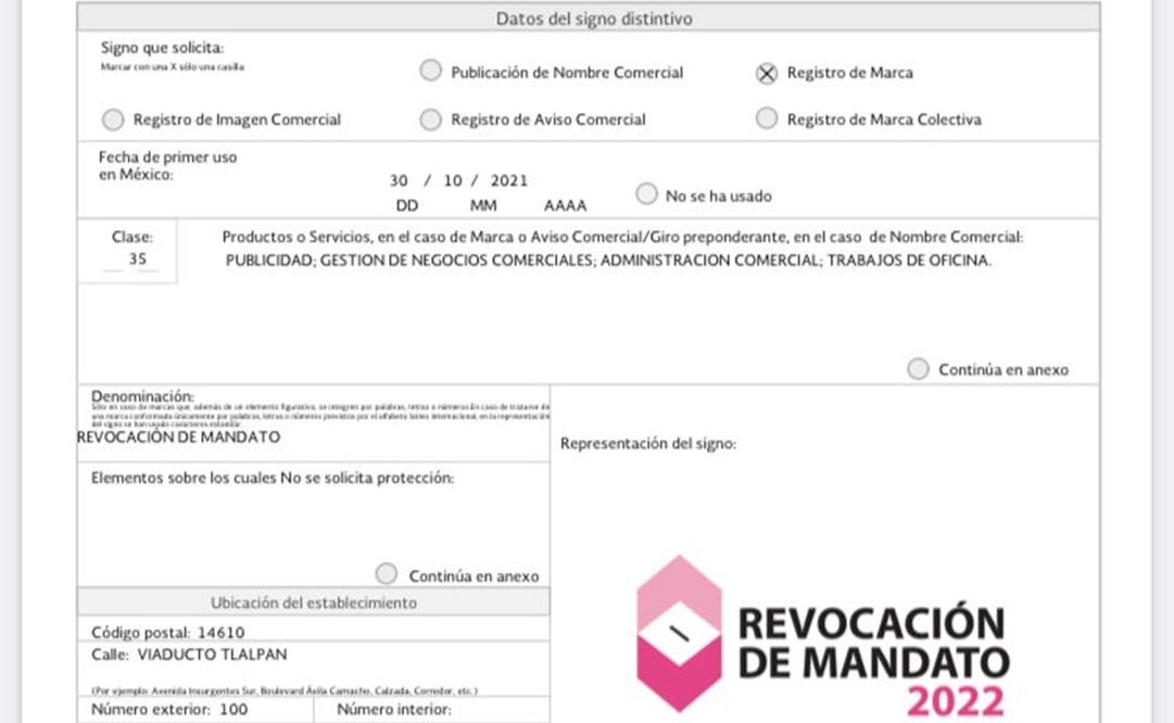 Una urna rosa, logo que el INE registra para revocación de mandato