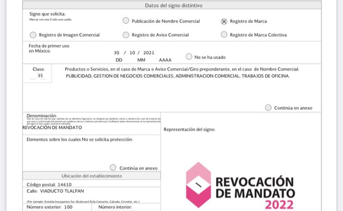 Una urna rosa, logo que el INE registra para revocación de mandato