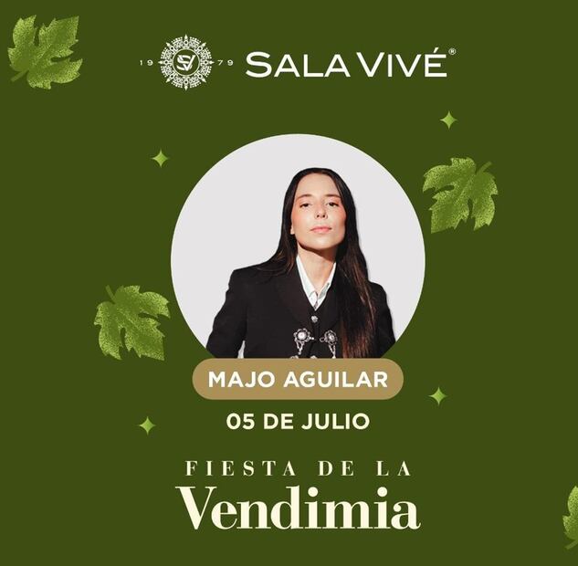 Majo Aguilar estelarizará la Fiesta de la vendimia en el viñedo Sala Vivé en julio del 2026. Foto: SalaVivé