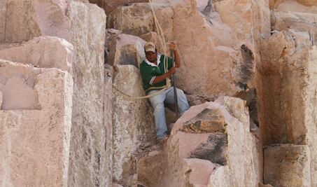 Cantera rosa, material para esculturas