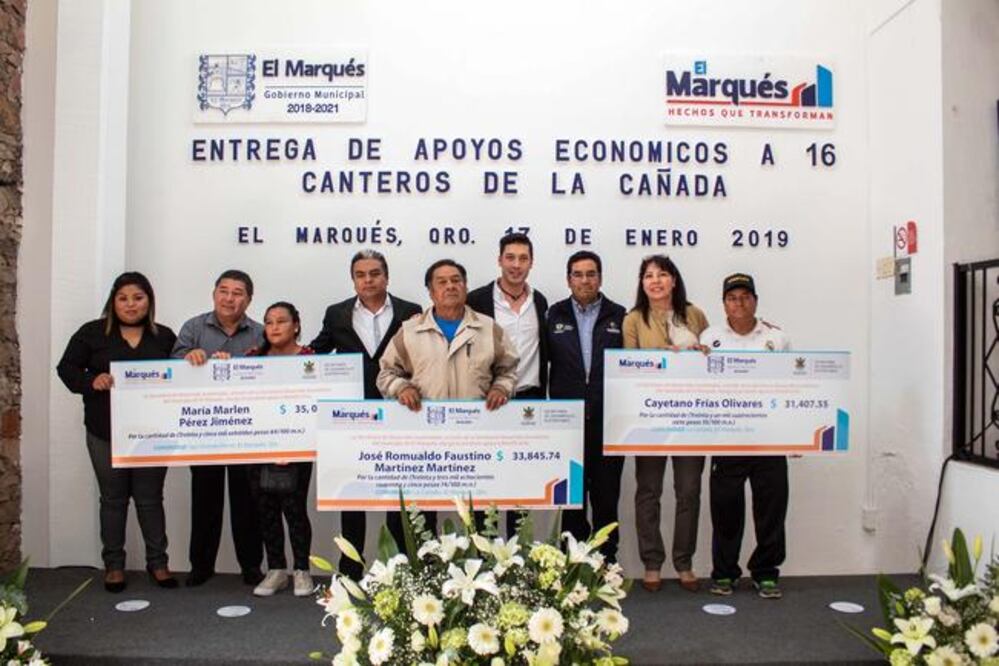 Entregan apoyo para cantereros de El Marqués