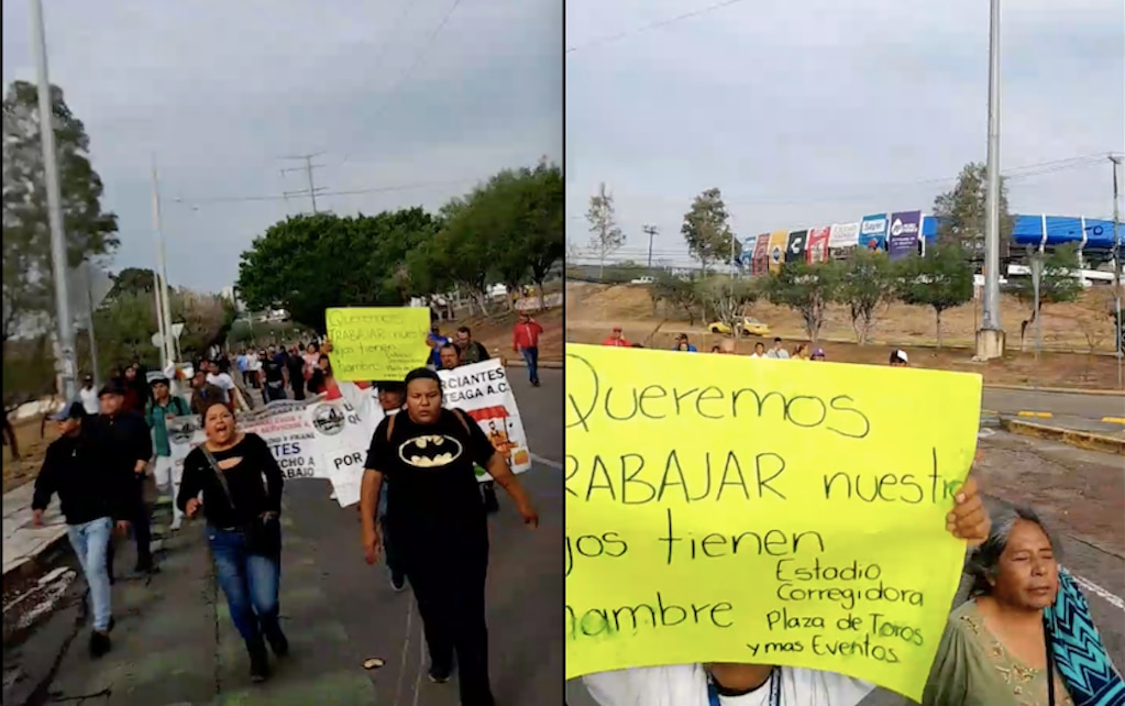 Por unos minutos, franeleros y comerciantes bloquearon la carretera 57