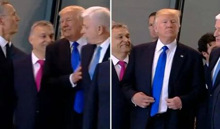 Video. Trump empuja a primer ministro en la OTAN y el video se hace viral