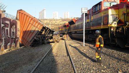 Se descarrila tren en la ciudad Querétaro
