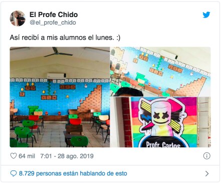Maestro motiva a sus alumnos dibujando memes a diario
