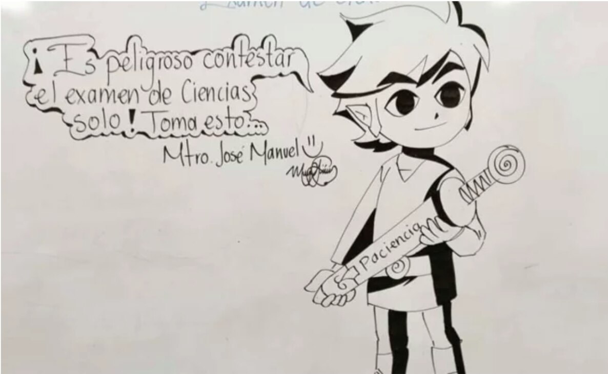 Docente motiva a sus alumnos dibujando un meme distinto todos los días