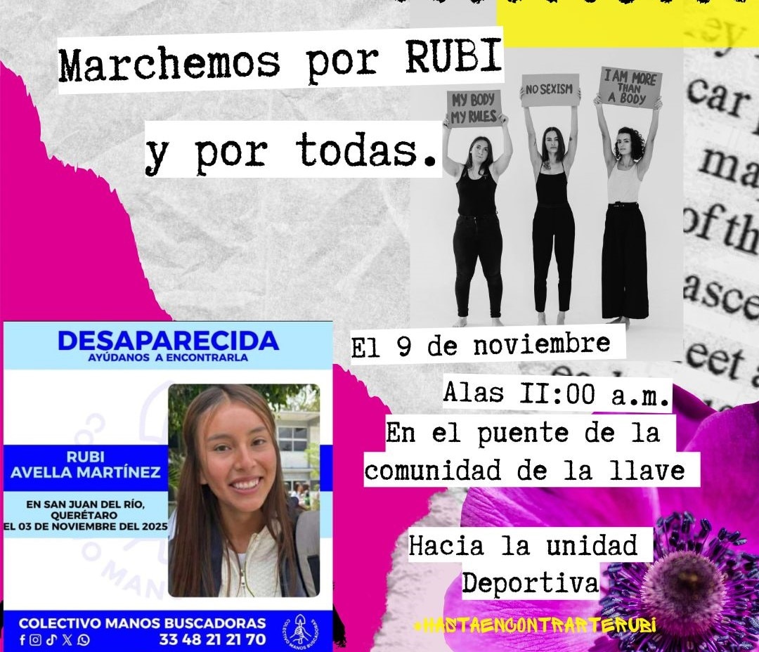 Convocan a marchar por Rubí, adolescente desaparecida en San Juan del Río