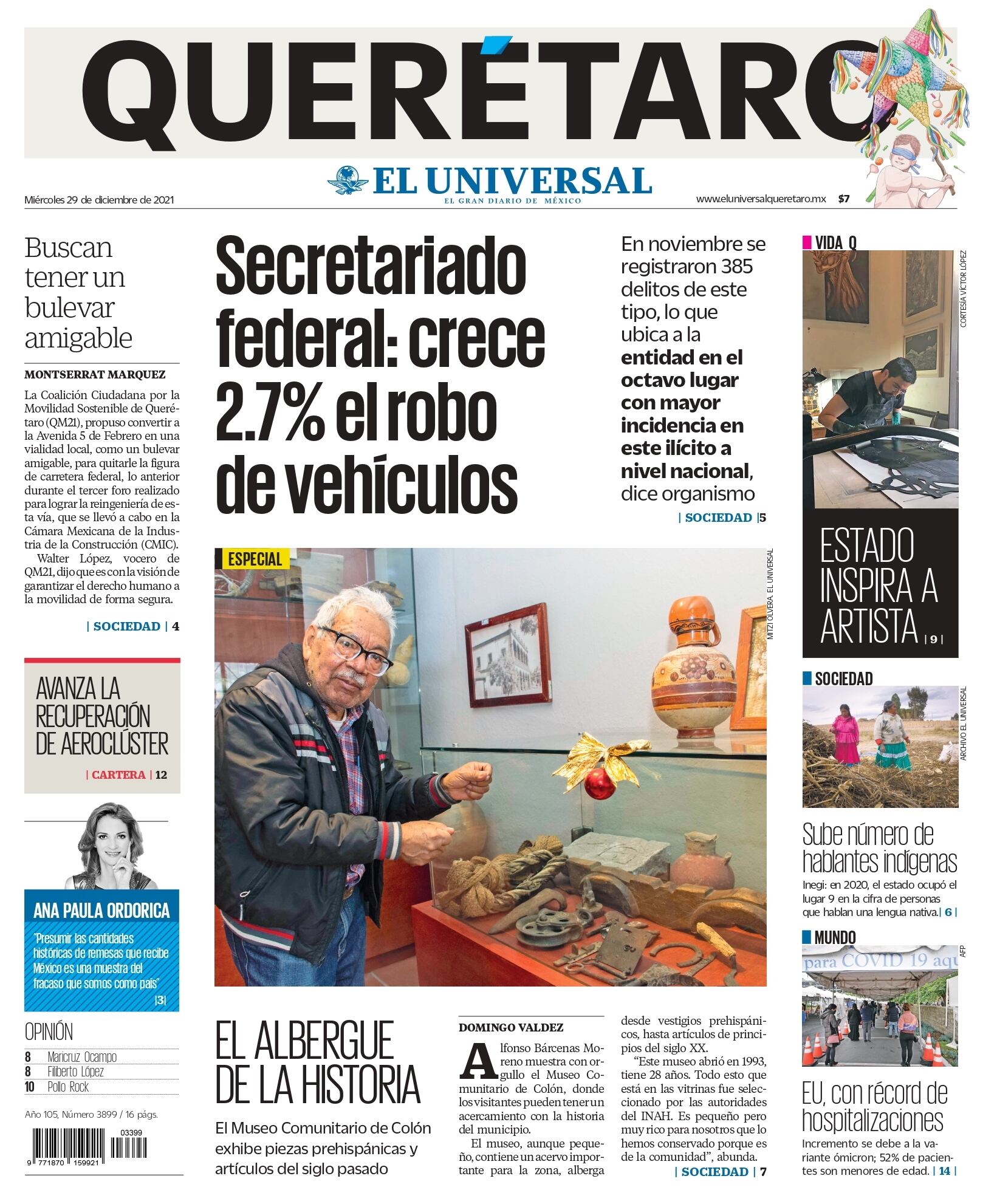 Portada 29 de diciembre de 2021