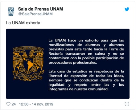 Estudiantes marchan contra acoso y violencia sexual dentro de la UNAM
