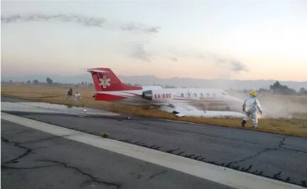Se despista e incendia avioneta con 9 personas en el Aeropuerto de Toluca
