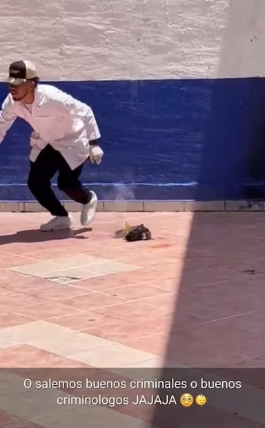 Estudiantes de Guanajuato hacen explotar a gato con pirotecnia (10/08/2025). Foto: Captura de pantalla