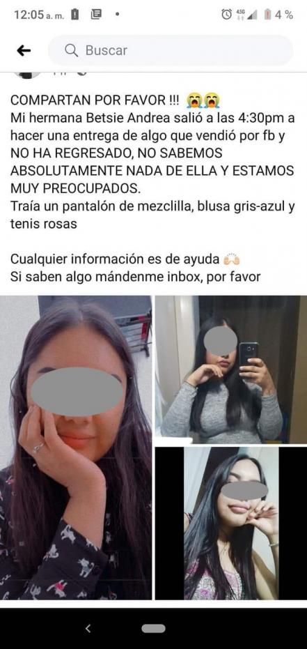 "No me tiene a fuerza", responde Betsie N, mujer reportada en redes sociales como desaparecida 