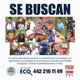 Buscan a 20 aficionados más, presuntos responsables de la violencia en el estadio Corregidora