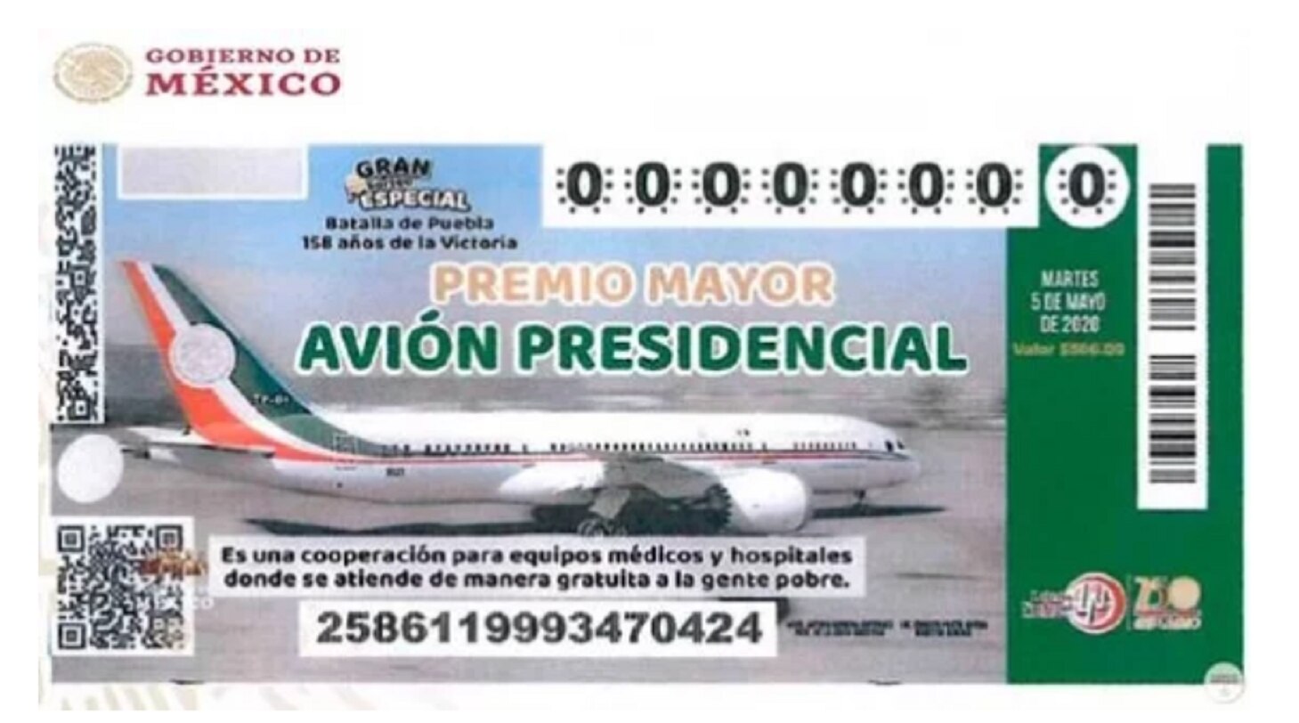 ¡Premio mayor, premio mayor! AMLO presenta boleto para rifa del avión presidencial