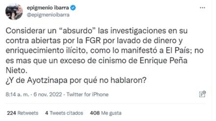 "¿Y de Ayotzinapa por qué no hablaron?"; reaccionan en redes a entrevista de Peña Nieto