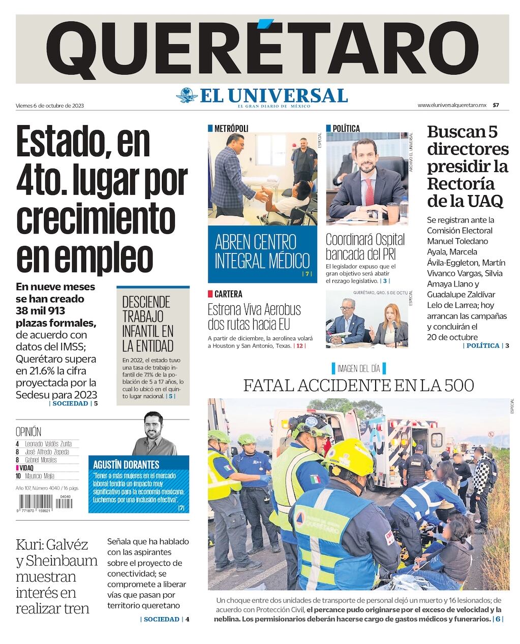 Portada 06 de octubre de 2023